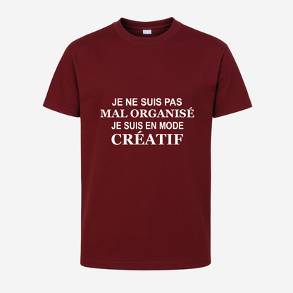 "Je ne suis pas mal organisé, je suis en mode créatif"